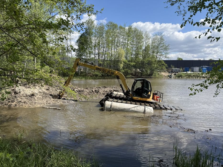 Очистка водоемов Плавающий экскаватор Земснаряд Намыв песка Пляжи