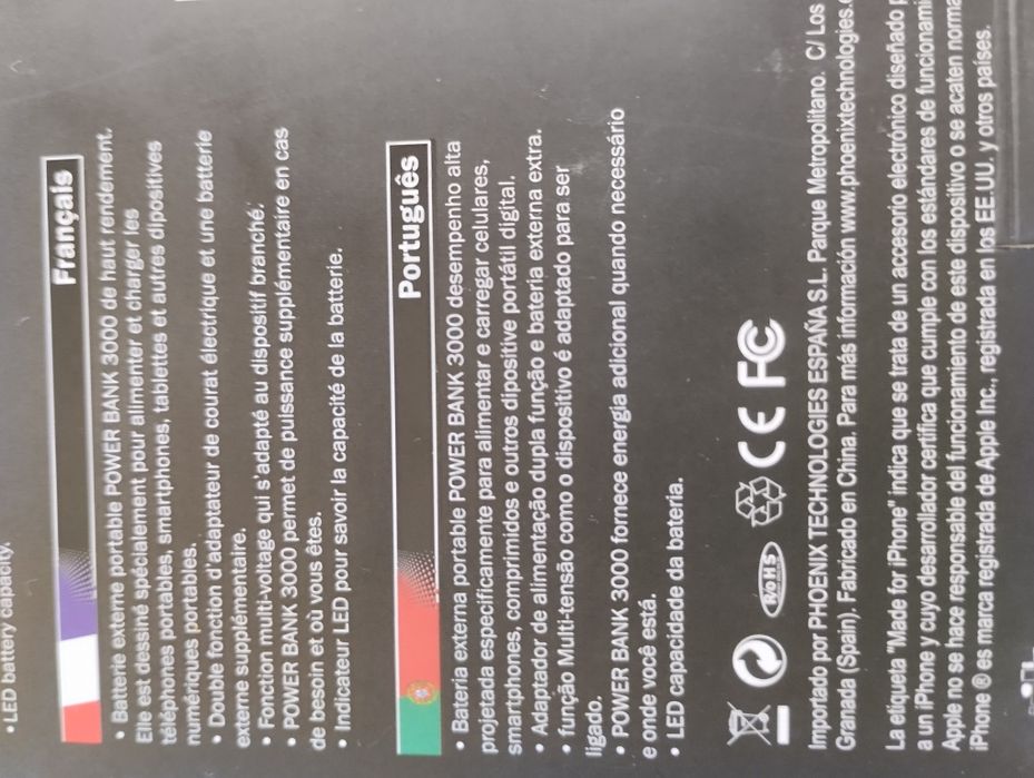 Powerbank e Carregador Phoenix novo