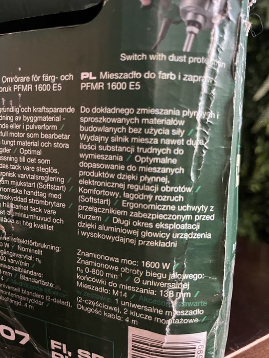 Mieszadło do farb i zapraw, 1600 W, PFMR 1600 E5
