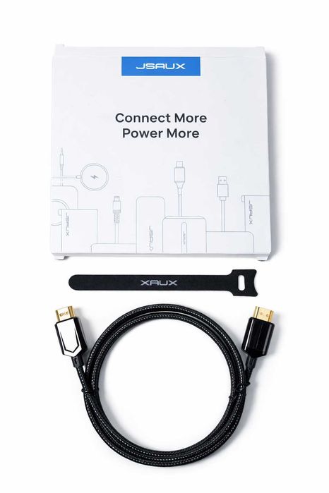 JSaux Kabel HDMI → HDMI 8K 1 m | pozłacane końcówki | pleciony przewód