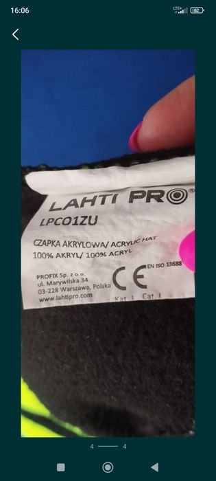 Czapka neonowa do pracy