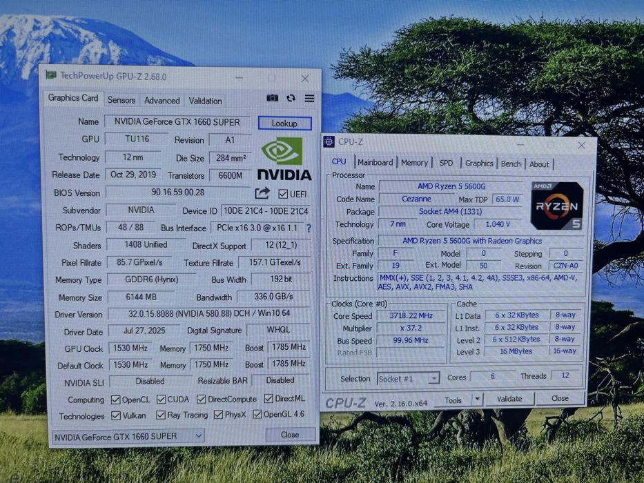 Komputer Ryzen 5 5600G + GTX 1660 SUPER, 16GB RAM, SSD 1TB + 2 monitor