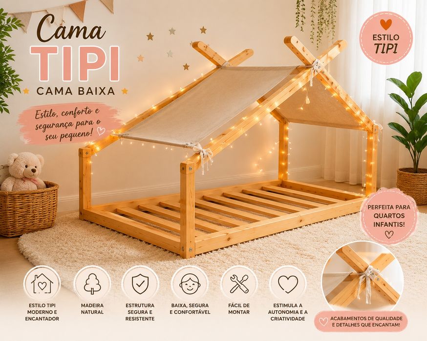 Cama estilo típi infantil