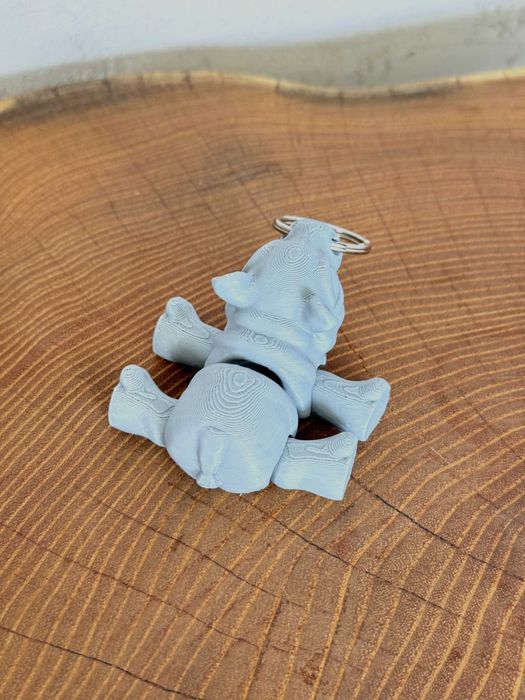 Brelok ruchomy Hipopotam, dekoracja-mini figurka-zabawka-prezent