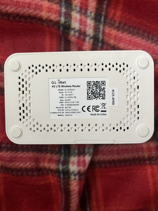4G LTE Wi-Fi роутер GL.iNet Puli (GL-XE300) Cat 6. 5000мА год.