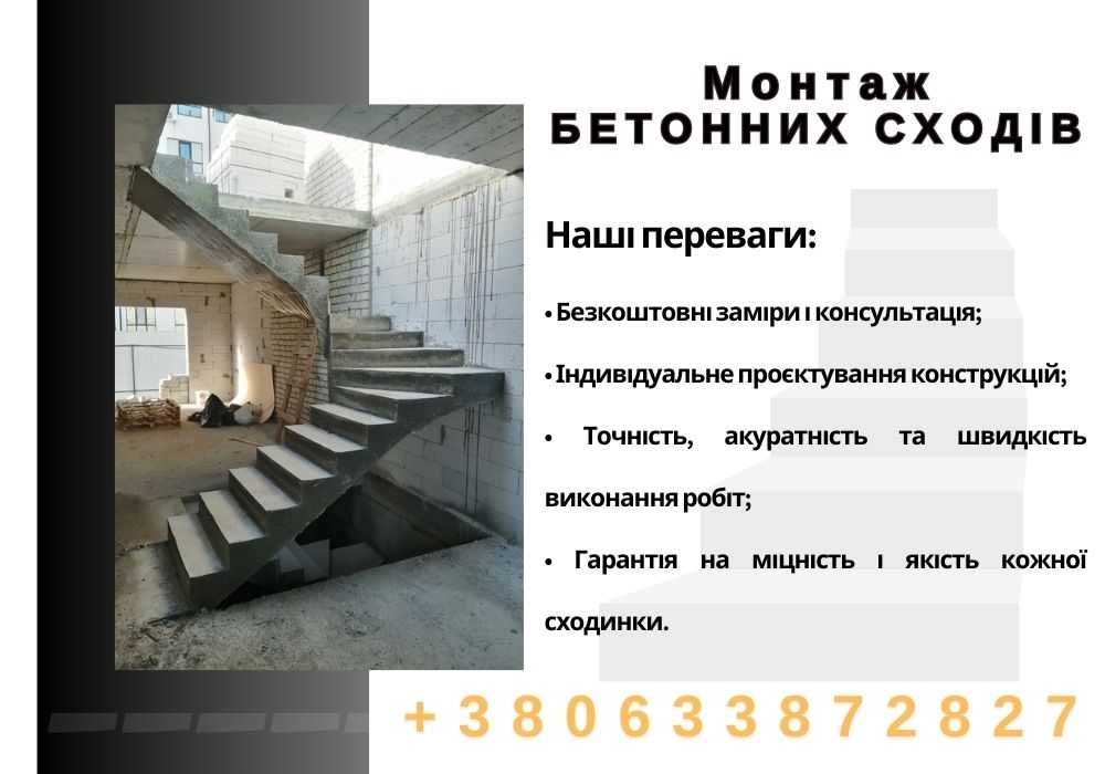Бетонні сходи на замовлення. Київ і область!