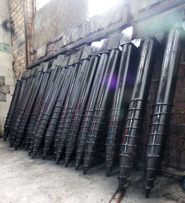 Палі, сваї гвинтові, геошуруп, сваи винтовые, монтаж, установка