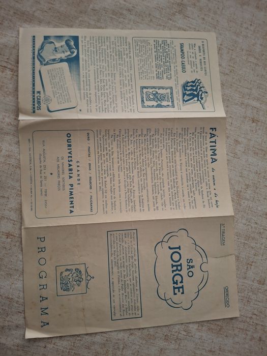 Programa antigo cinema português senhora Fátima