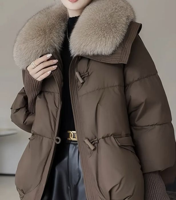 Куртка пуфер шоколад коричневий зимовий