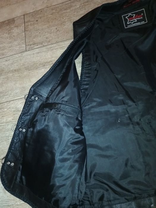 Kamizelka skórzana motocyklowa