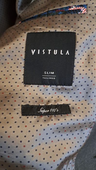 100% wełna 182/116/102 58 L Vistula garnitur slim  1 raz ubrany jak no