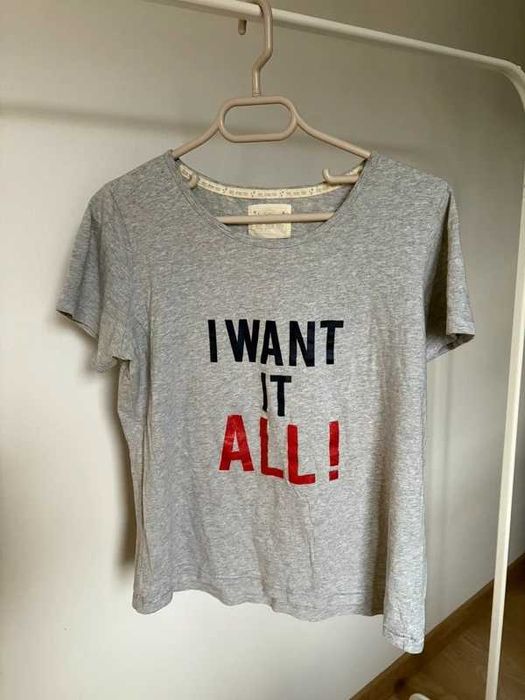 T-shirt z napisem 100 % bawełna