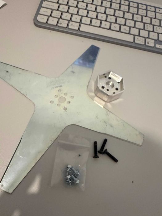 TerraMow V600 V1000 dysk tnączy + adapter + stały nóż Ambrogio Zucchetti