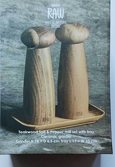 Aida Raw młynek do soli i pieprzu w zestawie z tacą* nowe oryginał