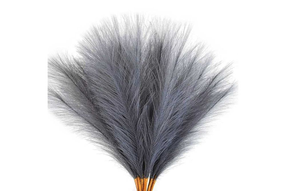 Sztuczna trawa pampasowa szara gałązka pampas 55 cm NOWA 1 szt