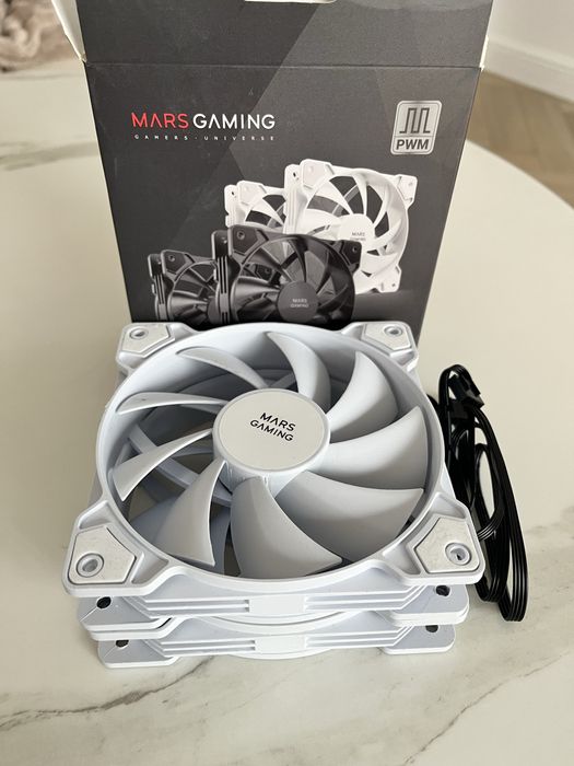 2x Mars Gaming MF-PWMX2 Biały 120mm, Ultra cichy