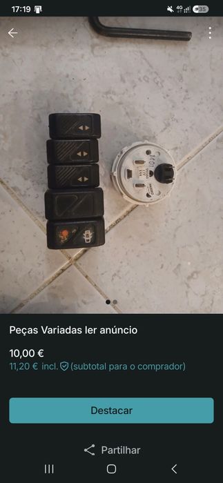 Botões peças variadas
