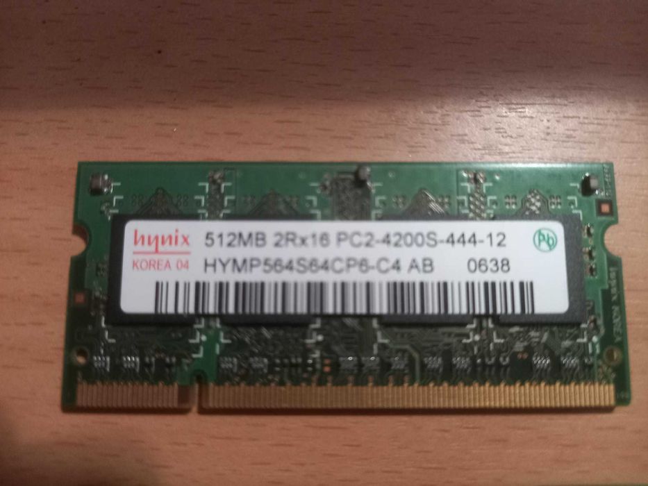 Memória RAM Hynix 2GBs (4x512MB) PC2-4200S 444 12 Portatil DDR2 533Mhz64740227634306121
