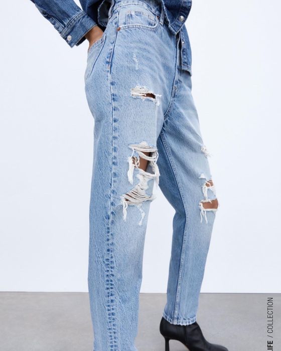 Джинсы рваные Зара Zara 36