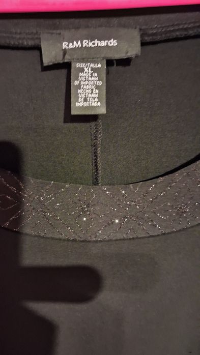 Czarna sukienka  XL  w kpl. z narzutką