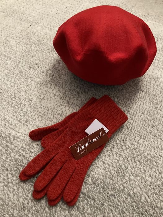 Komplet beret i rękawiczki