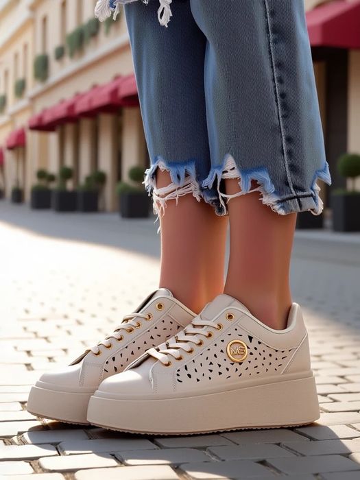 4 KOLORY 36 37 38 Sneakersy 39 40 41 trampki na platformie ażurowe MS