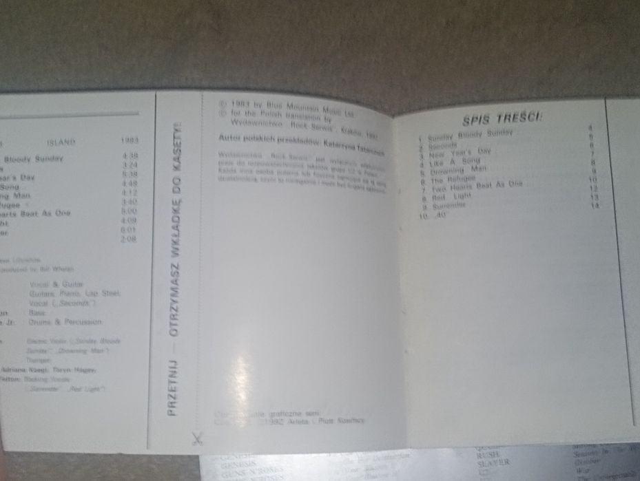 U2 - Teksty i przekłady Rock Serwis 2 szt.