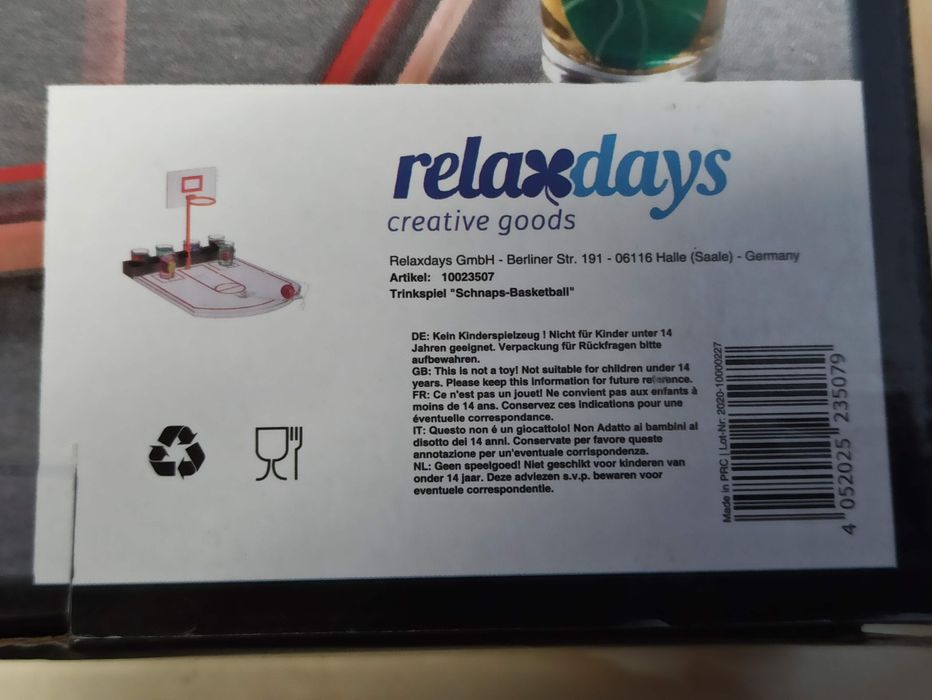 Gra imprezowa koszykówka kieliszki