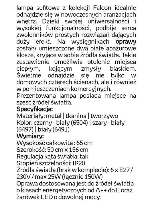 Lampa sufitowa Novodworski