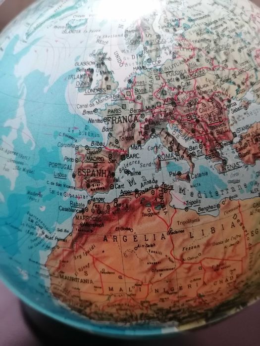 Globo, mapa com cores