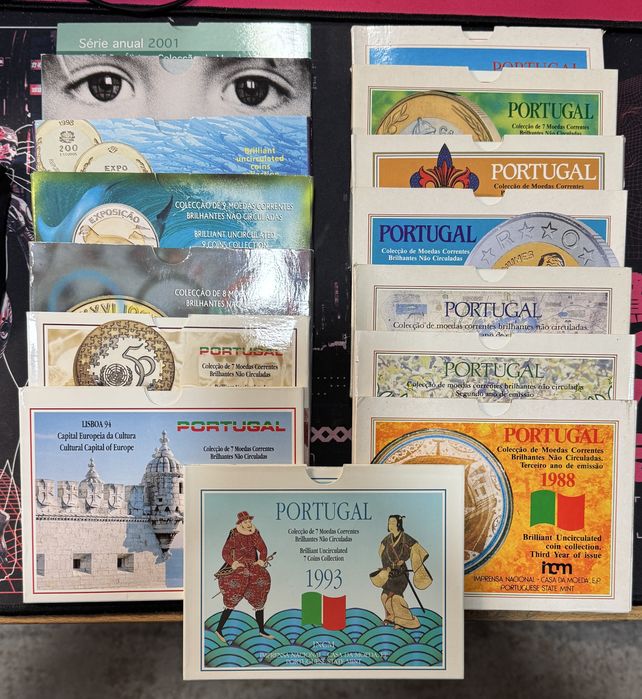 Carteira Série anual BNC e Proof Portugal escudos