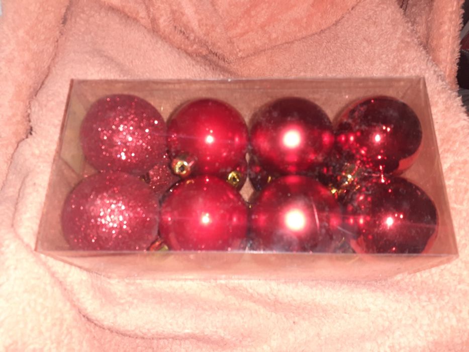 Набор ёлочных игрушек красные шарики на ёлку украшения 16 шт