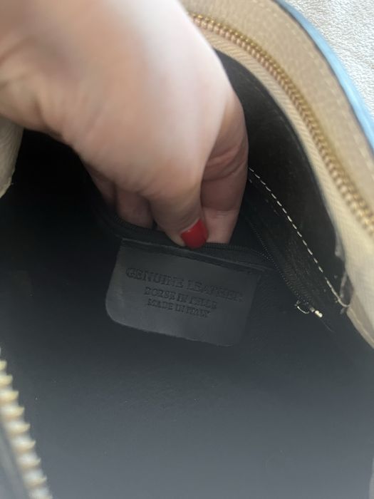 Сумка шкіряна бежева Італія