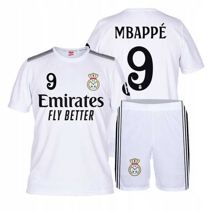 Strój / komplet piłkarski MBAPPE REAL MADRYT 10 B. rozm. 128