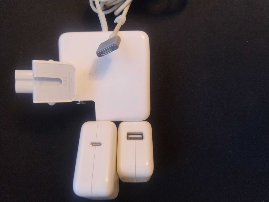 Oryginalne ładowarki Apple: MagSafe 2 60W, USB-C 30W, USB 10W - Zestaw