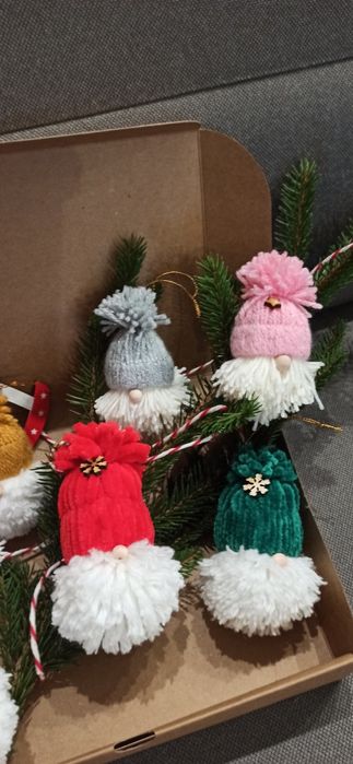 Gnomy, skrzaty na choinkę handmade
