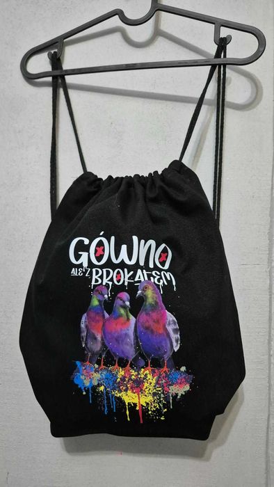 Plecak - gołębie - G z brokatem - NOWY / gónwo