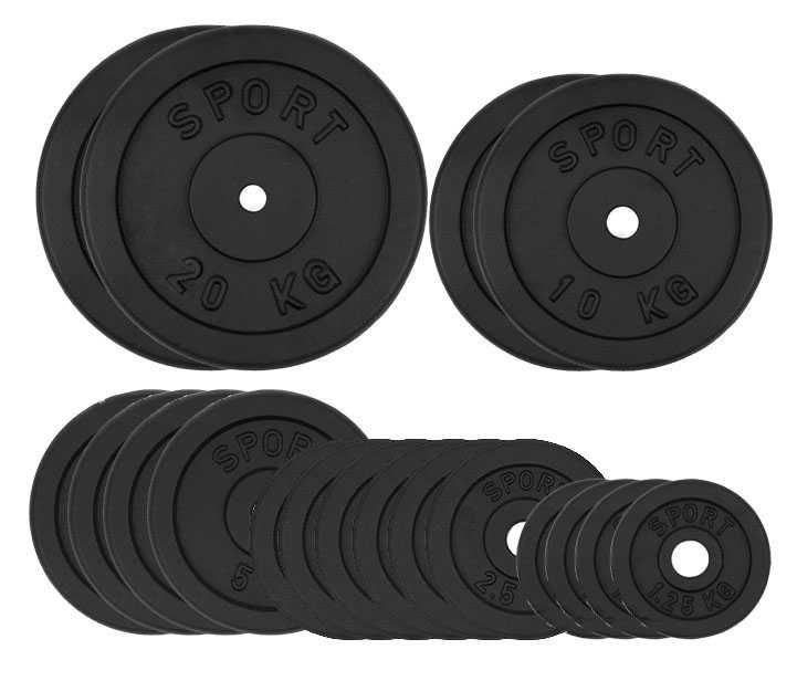 OBCIĄŻENIE ŻELIWNE 100 kg ZESTAW 18 talerzy 28,5mm KR