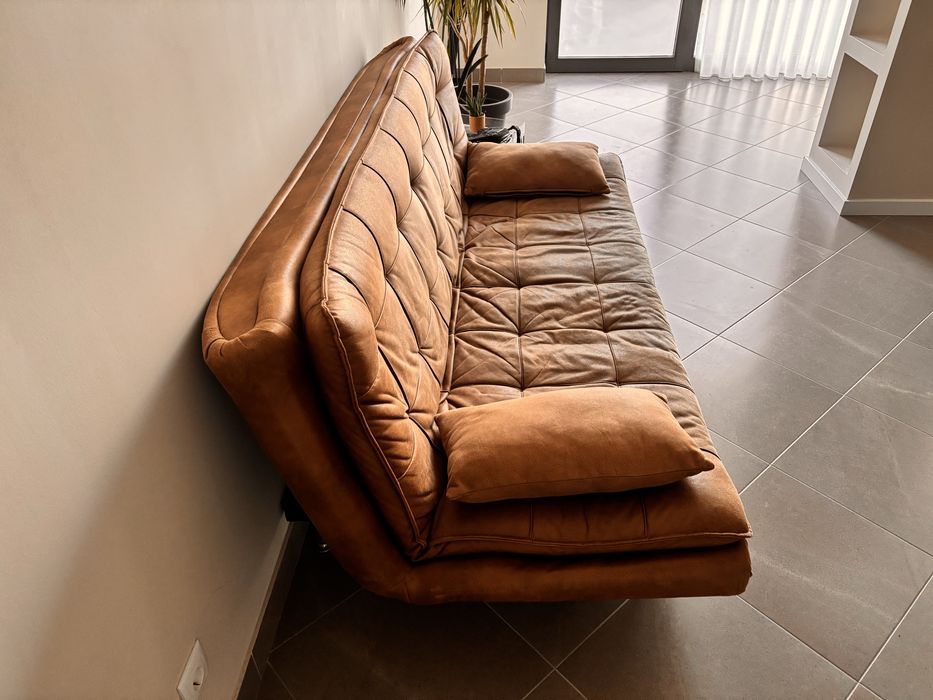 Sofa Cama Castanho 3 lugares