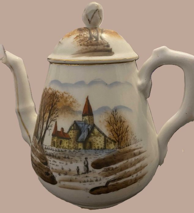 Bule antigo pintado à mão