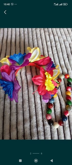 Обруч з квітами+намисто