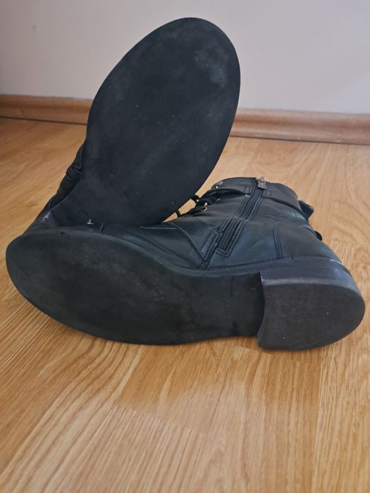 Botki czarne z ćwiekami Gino Rossi skóra r. 37