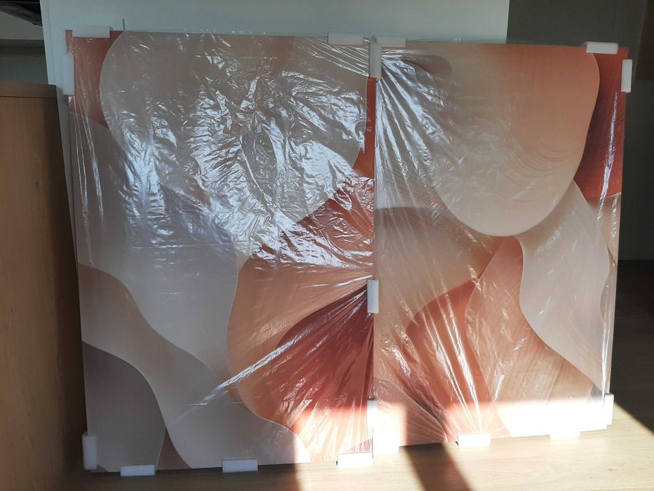 Obraz na eko-płótnie komplet 2 abstrakcyjnych obrazów 120 x 80 cm