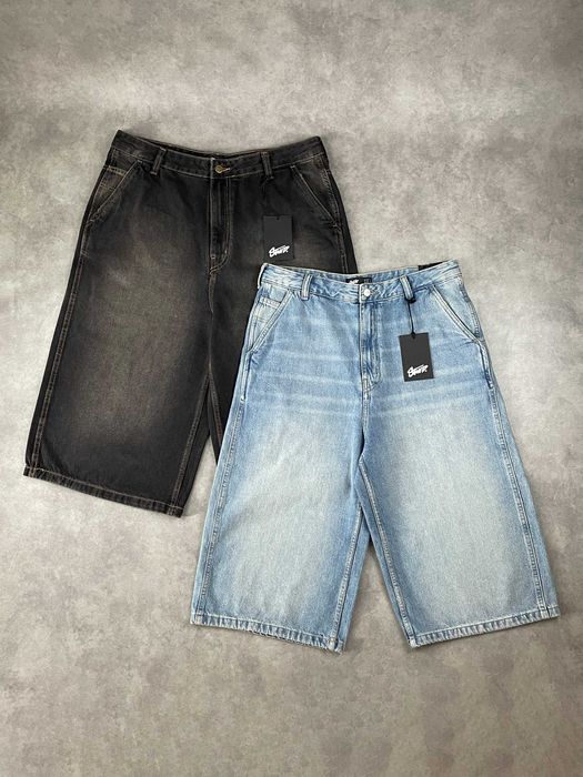Шорти PULL&BEAR Super Baggy Fit (M, L) Чоловічі Широкі Чорні Сині Джинсові Скейтерські На Літо Нові