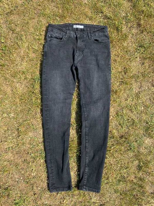 Spodnie męskie Zara jeans slim skinny czarny 34 M L black men fashion