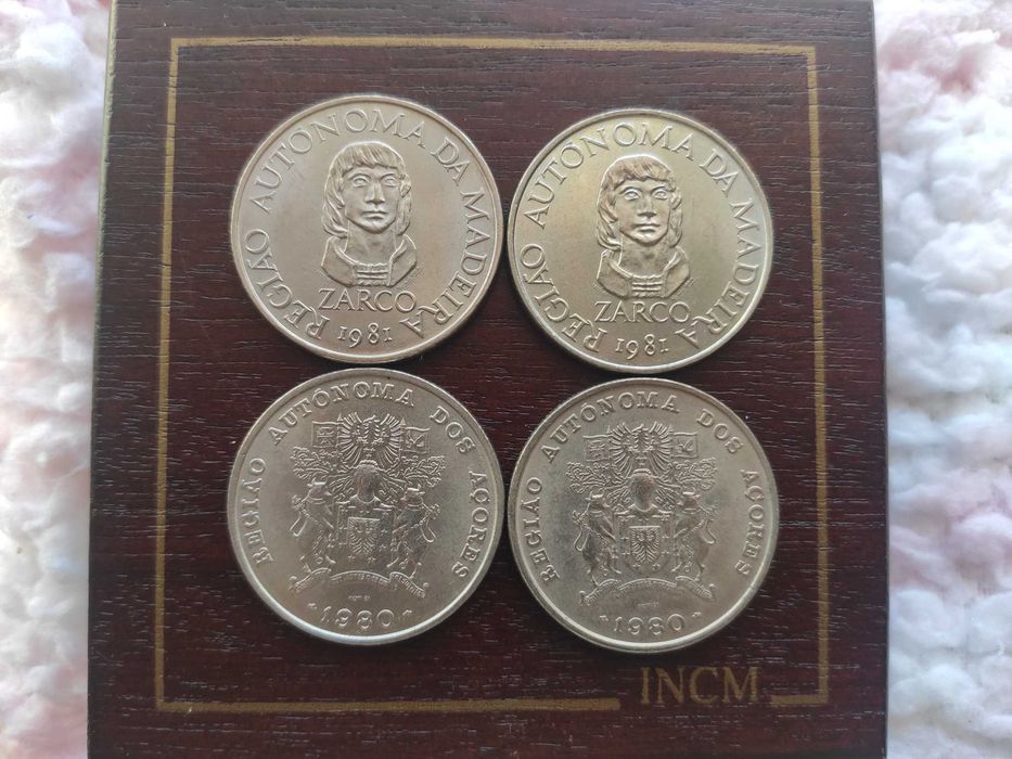 Conjunto de 4 moedas 25$ Açores + Madeira
