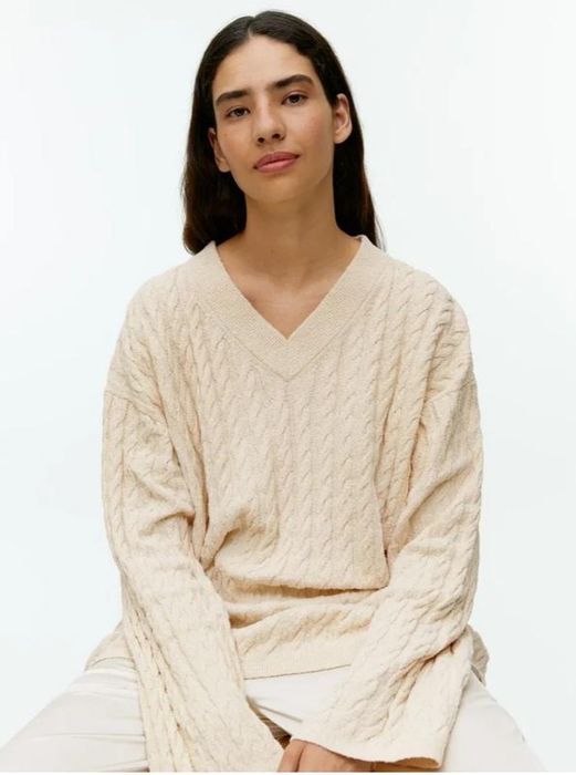 Arket бавовняний оверсайз светр букле з косами