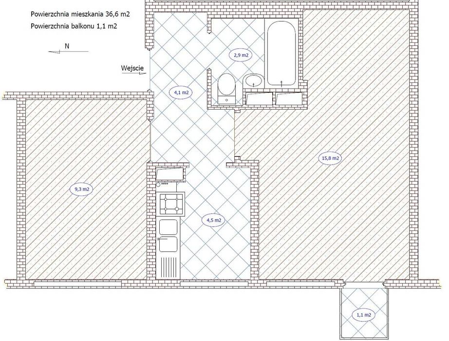 Do wynajęcia 2 pokojowe mieszkanie 37 m2. Okęcie przy granicy z Rakowcem