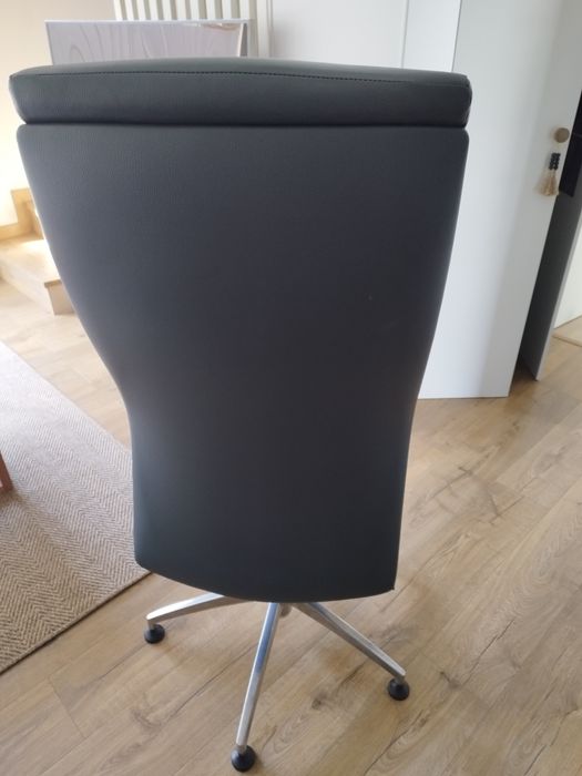 Cadeira giratória de secretária cinza escuro ecopele