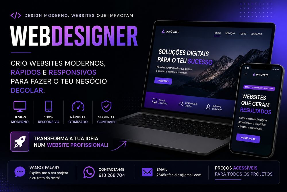 Webdesigner junior- faço preço ajustado ao cliente